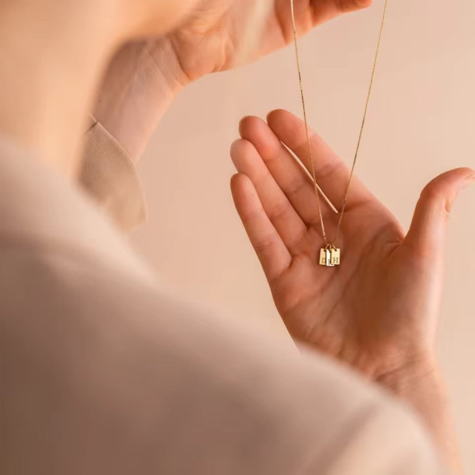 Tag Initial Necklace