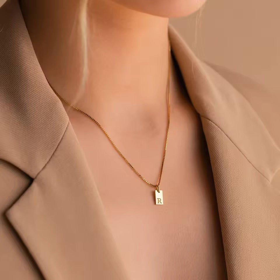 Tag Initial Necklace