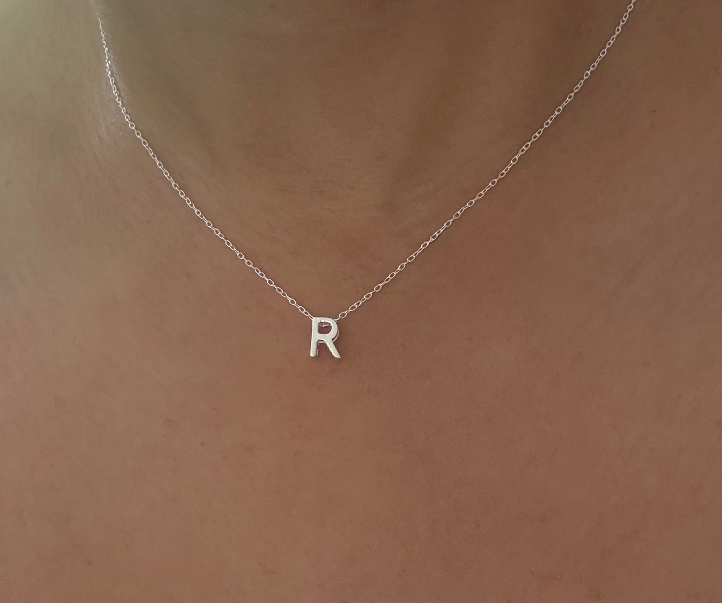 Silver initial necklace