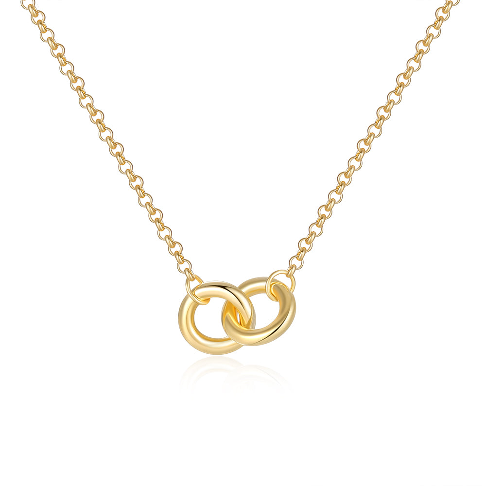 Double Gold Circle Necklace