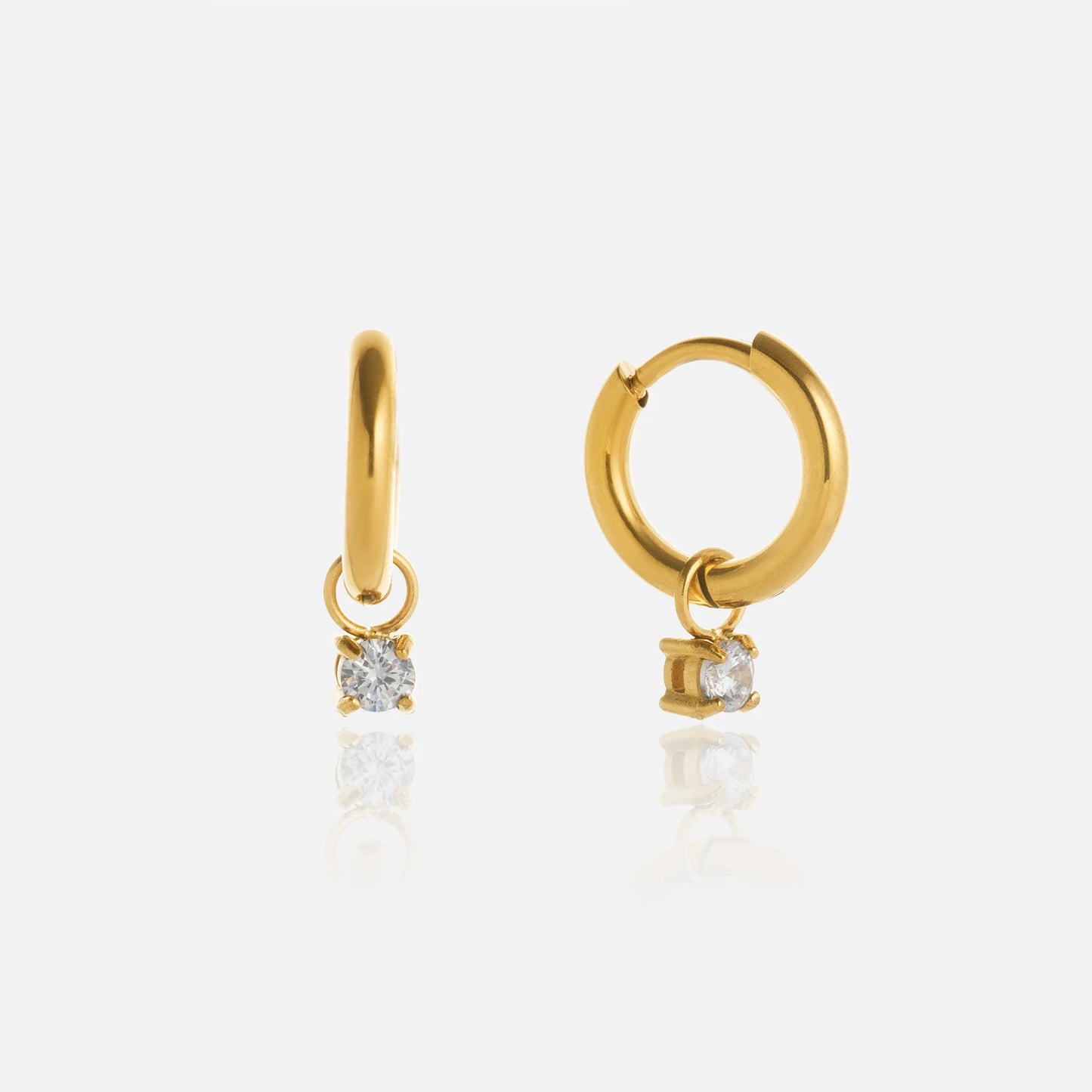 Colour Stone Huggie Hoop Earrings