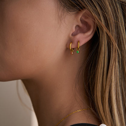 Colour Stone Huggie Hoop Earrings