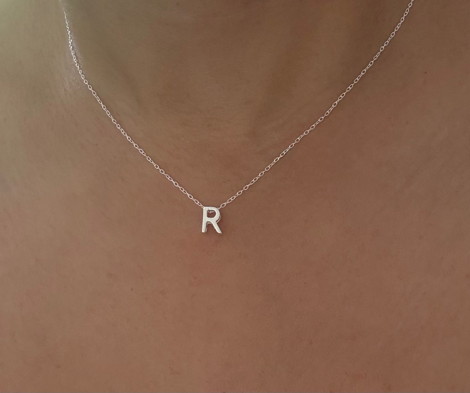 Silver initial necklace 