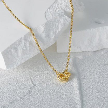 Double Gold Circle Necklace