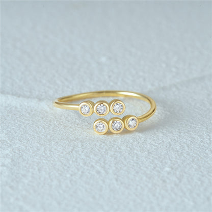 Six Diamond Open Ring