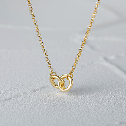 Double Gold Circle Necklace