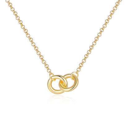 Double Gold Circle Necklace