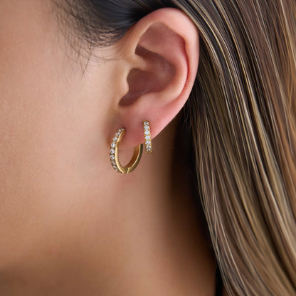 Diamond Huggie Hoop Earings