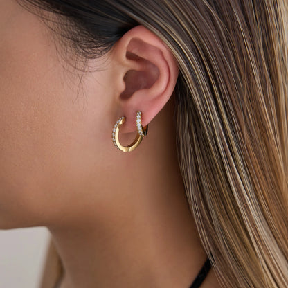 Diamond Huggie Hoop Earings
