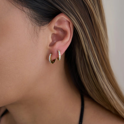 Diamond Huggie Hoop Earings