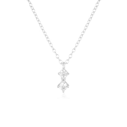 Double Diamond Pendant Necklace
