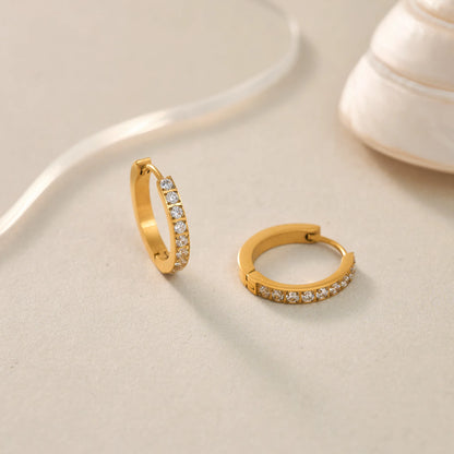 Diamond Huggie Hoop Earings