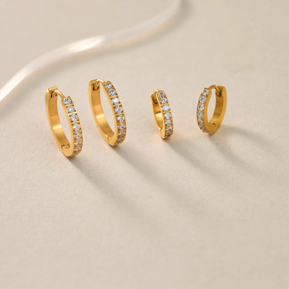 Diamond Huggie Hoop Earings