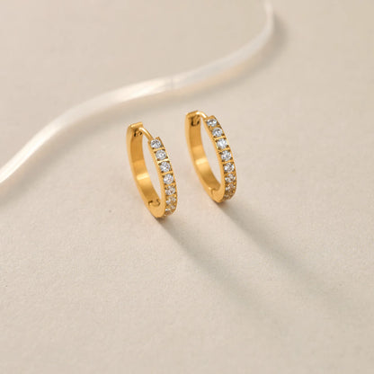 Diamond Huggie Hoop Earings