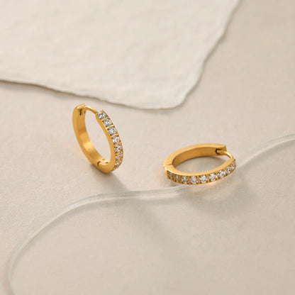 Diamond Huggie Hoop Earings