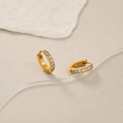 Diamond Huggie Hoop Earings