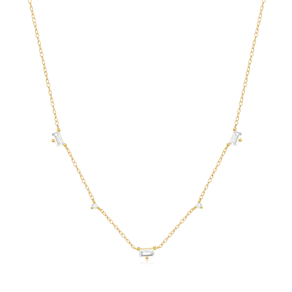 Baguette Diamond Charm Necklace