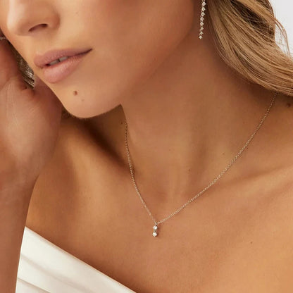 Double Diamond Pendant Necklace