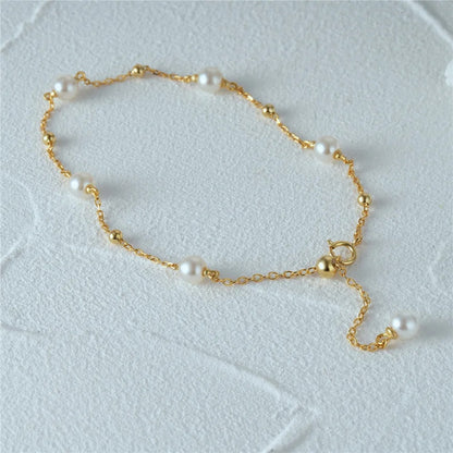 18k Gold Pearl Bracelet