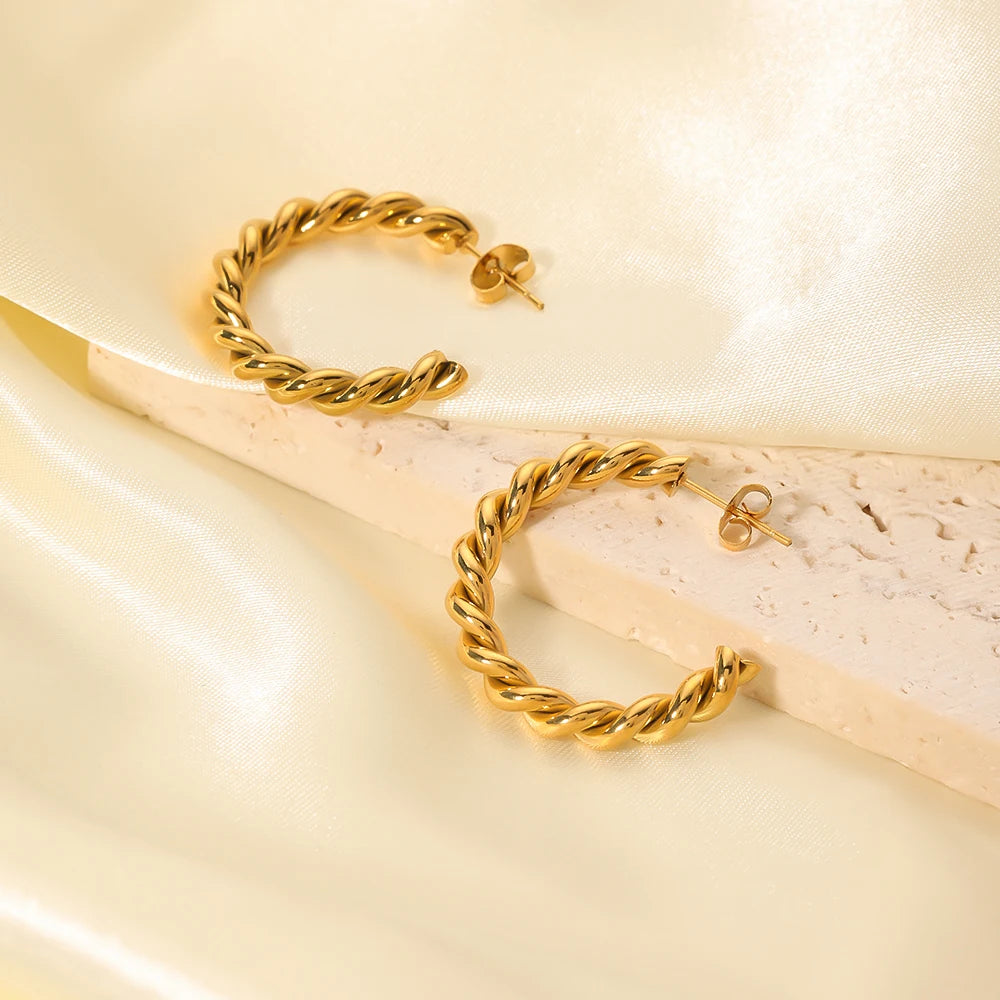 Gold Twist Earrings