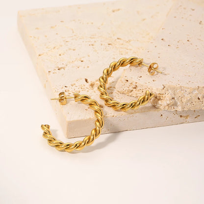 Gold Twist Earrings