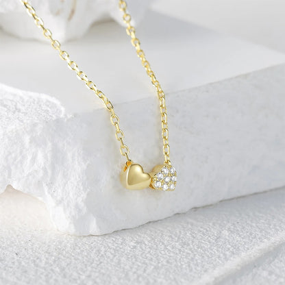 Tiny Double Heart Necklace