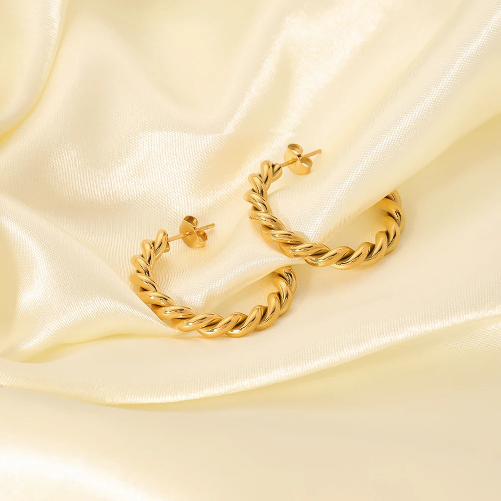 Gold Twist Earrings
