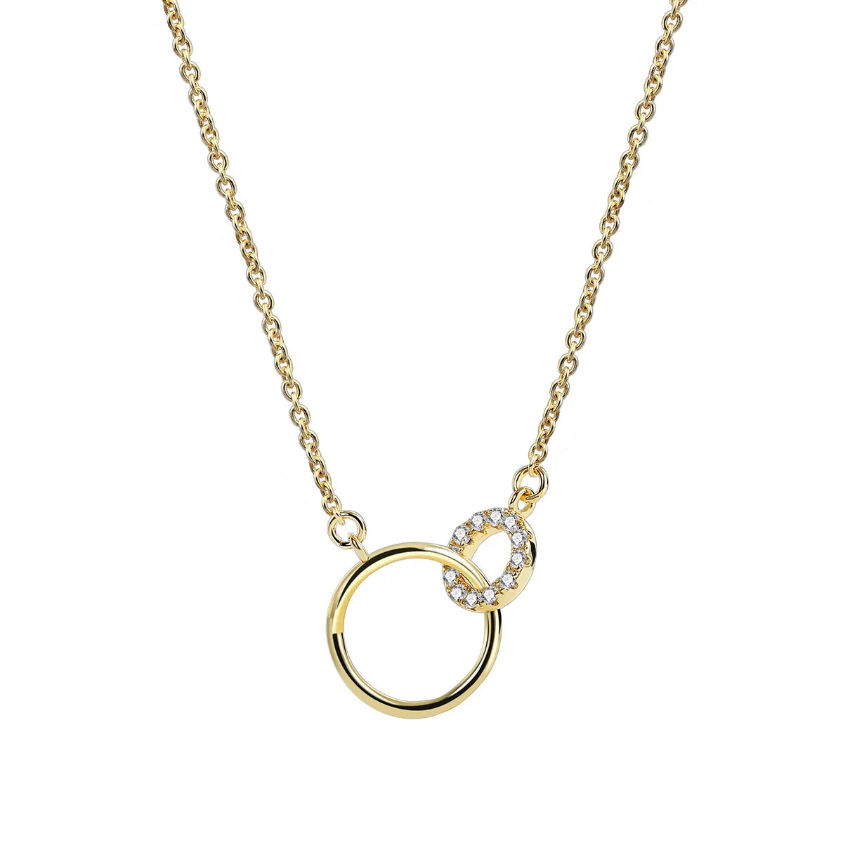 Circle Diamond Linked Necklace