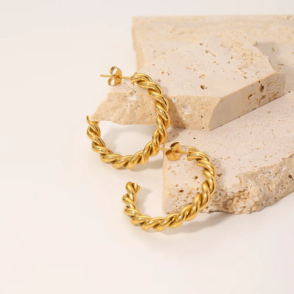 Gold Twist Earrings
