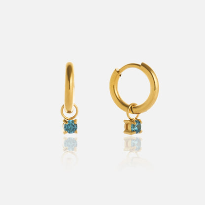 Colour Stone Huggie Hoop Earrings