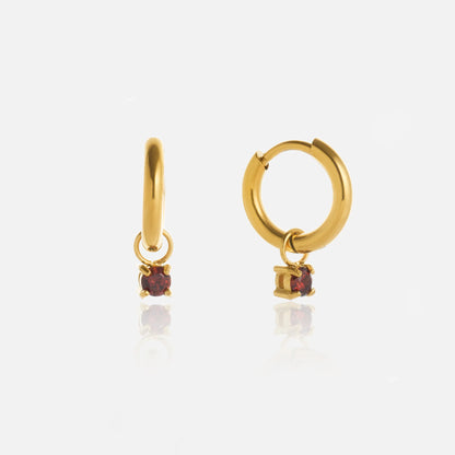 Colour Stone Huggie Hoop Earrings