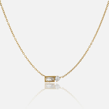 Baguette and Round Diamond Necklace