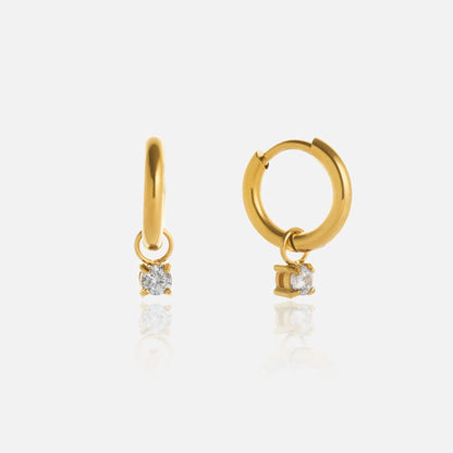 Colour Stone Huggie Hoop Earrings